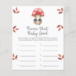 Mushroom Name that baby Food shower game