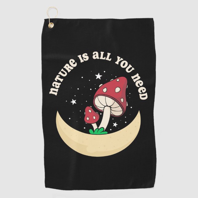 Mushroom Nature Is All You Need Golf Towel (Front)