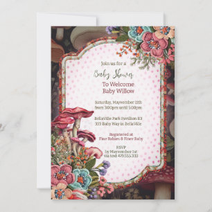 Mushroom Nature Party Shower Invitation