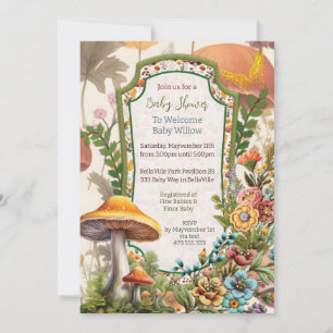 Mushroom Nature Party Shower Invitation