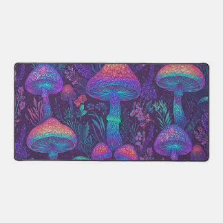 Mushroom Neon Forest Dreamscape Desk Mat