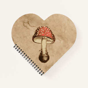 Mushroom on an Old Paper Notebook