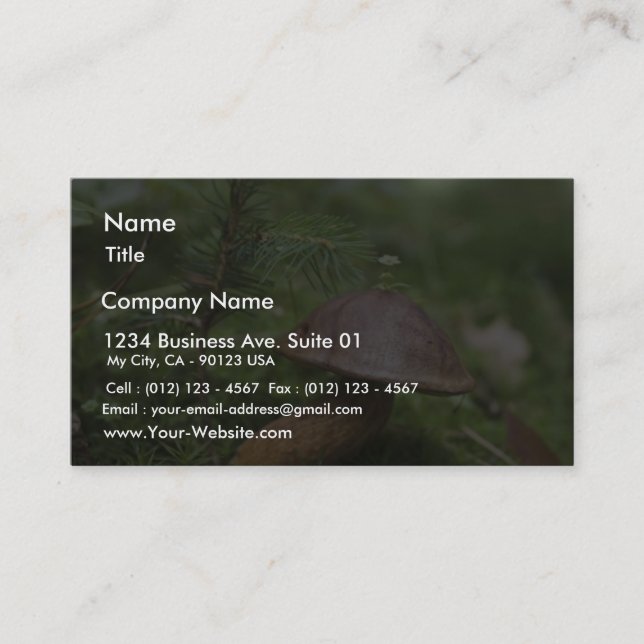 Mushroom On Moss Business Card (Front)
