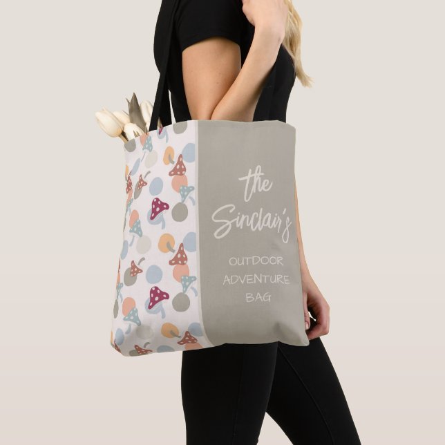 Mushroom Outdoor Adventure Tote Bag (Close Up)