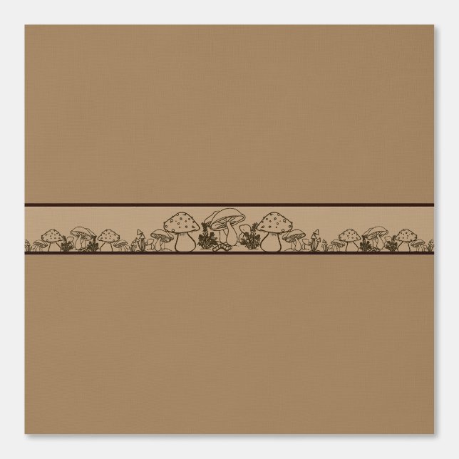 Mushroom outline stripe pattern Wallpaper (Front)