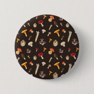 Mushroom pattern 6 cm round badge