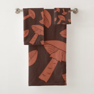 Mushroom pattern bath towel set