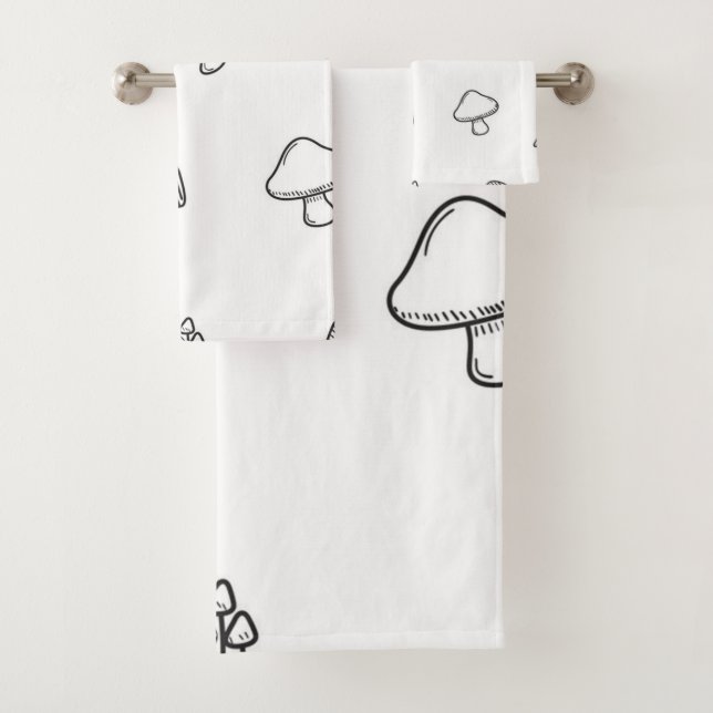 Mushroom pattern bath towel set (Insitu)