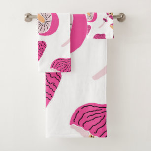 Mushroom pattern bath towel set