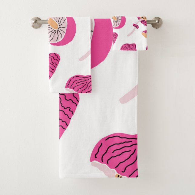 Mushroom pattern bath towel set (Insitu)