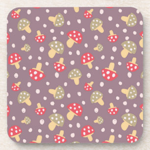 Mushroom pattern coaster