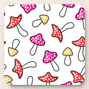 Mushroom pattern coaster