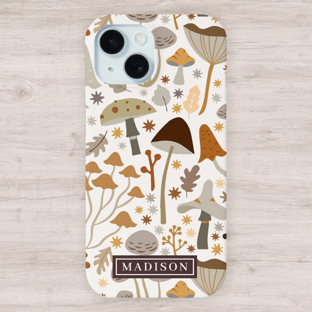 Mushroom Pattern Custom Name Template Case-Mate iPhone Case (Creator Uploaded)