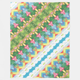 Mushroom pattern fleece blanket