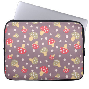 Mushroom pattern laptop sleeve