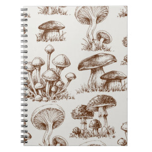 Mushroom pattern notebook