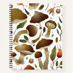Mushroom pattern notebook