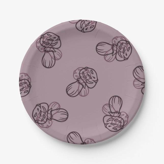 Mushroom pattern paper plate (Front)