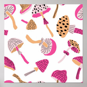 Mushroom pattern poster