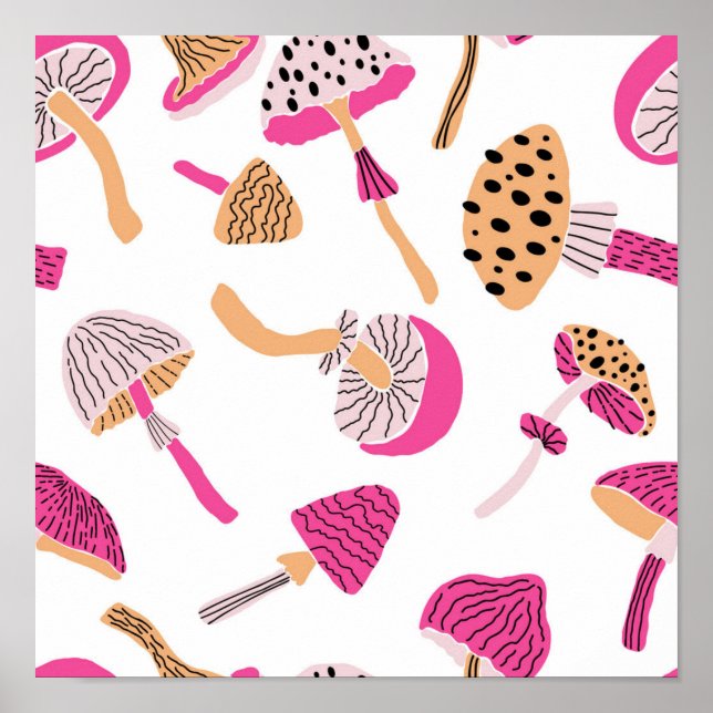 Mushroom pattern poster (Front)