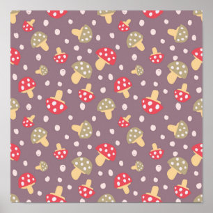 Mushroom pattern poster