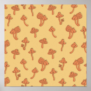 Mushroom pattern poster