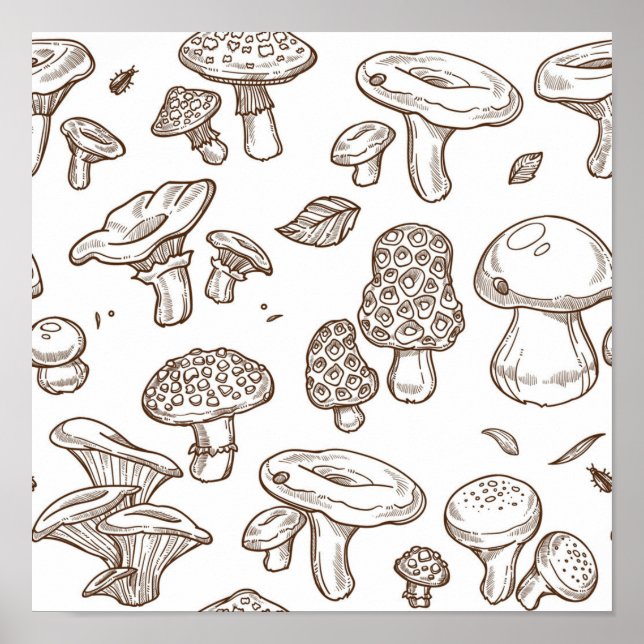 Mushroom pattern poster (Front)