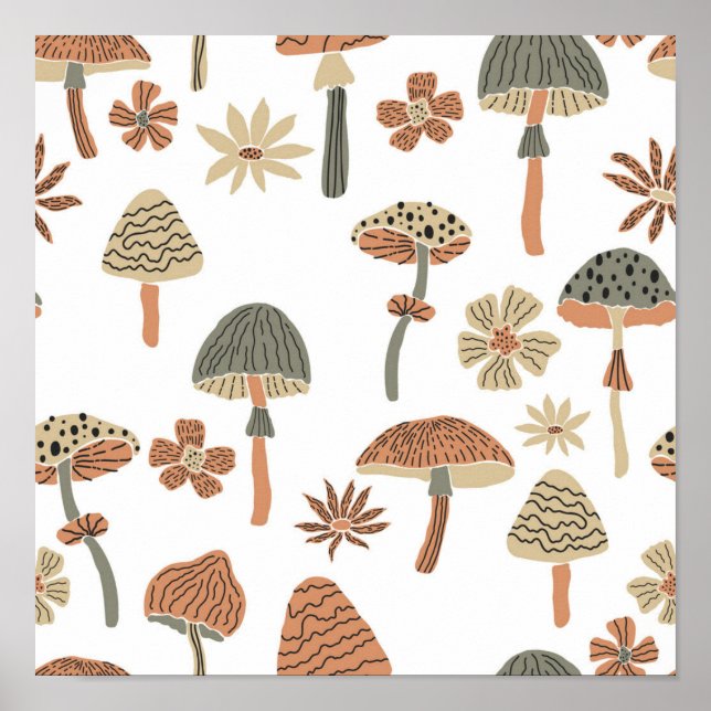 Mushroom pattern poster (Front)