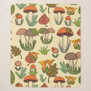 Mushroom pattern. sherpa blanket