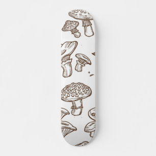 Mushroom pattern skateboard