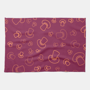Mushroom pattern tea towel