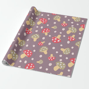 Mushroom pattern wrapping paper