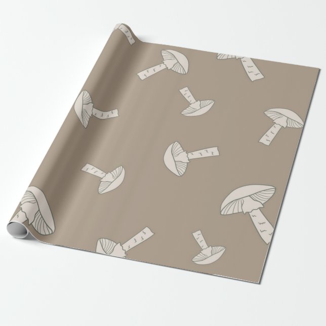 Mushroom pattern wrapping paper (Unrolled)
