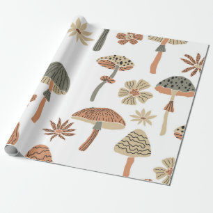 Mushroom pattern wrapping paper