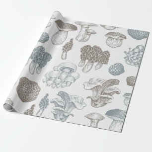 Mushroom pattern wrapping paper