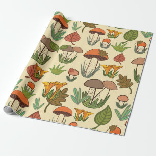 Mushroom pattern.  wrapping paper
