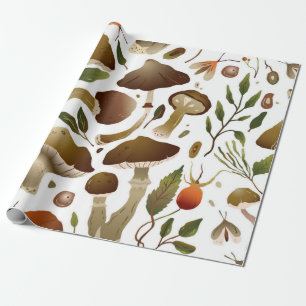 Mushroom pattern wrapping paper