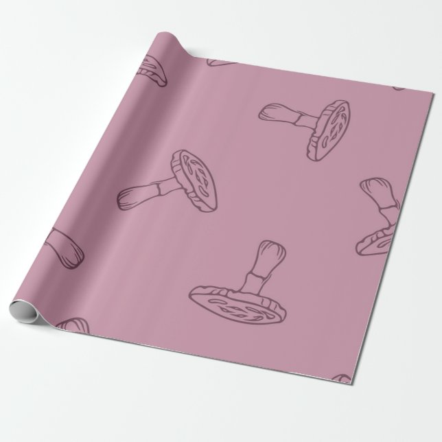 Mushroom pattern wrapping paper (Unrolled)