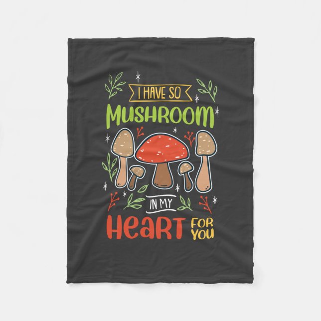 Mushroom Picking Fleece Blanket (Front)