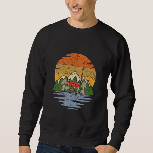 Mushroom Picking Retro Sweatshirt (Front)