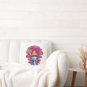 Mushroom Pillow Cover - Boho Throw Pillow