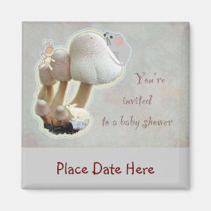 Mushroom Playground Baby Shower Invitation Magnet