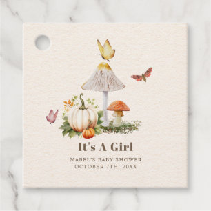 Mushroom Pumpkin Butterfly Woodland Baby Shower Favour Tags