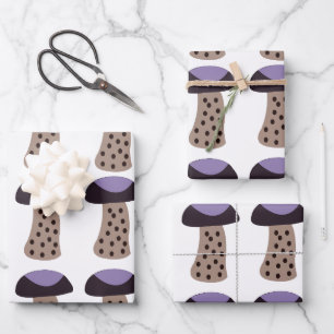 Mushroom Purple Mushroom Wrapping Paper Sheet