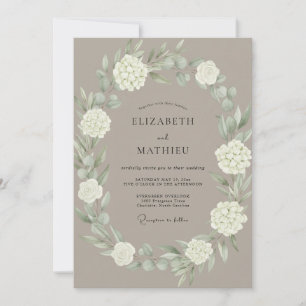 Mushroom Refined Botanical Wedding Invitation