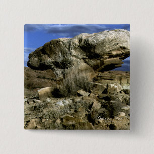 Mushroom Rock Colour Photo 15 Cm Square Badge
