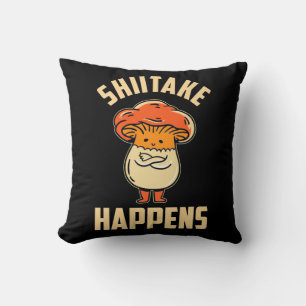 Mushroom Shiitake Happens Cushion