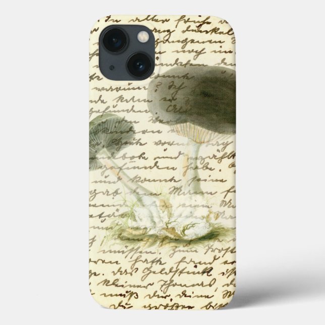Mushroom sketch faded text distressed boho  Case-Mate iPhone case (Back)