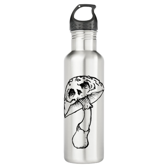 mushroom skull 710 ml water bottle (Front)