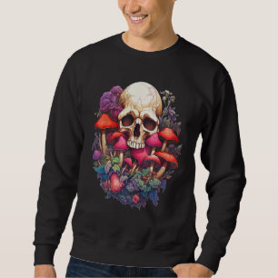 Mushroom Skull Cottagecore Aesthetic Goth Art Emo Sweatshirt